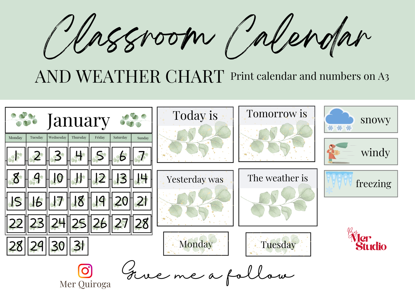 Classroom calendar teacher